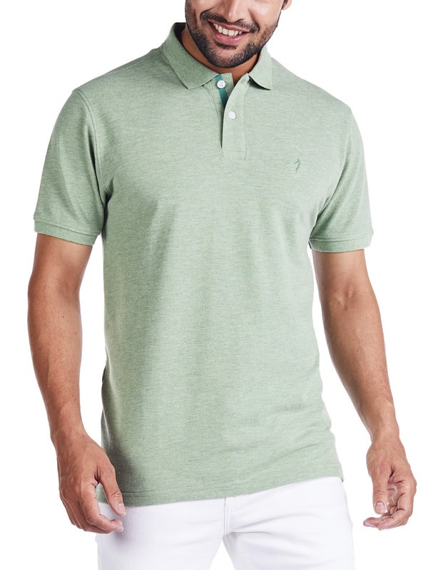 Green Solid Polo Neck T-Shirt